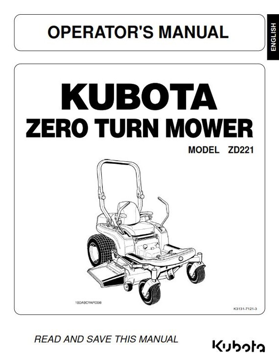 Kubota - ZD221 Zero Turn Mower Operator Manual