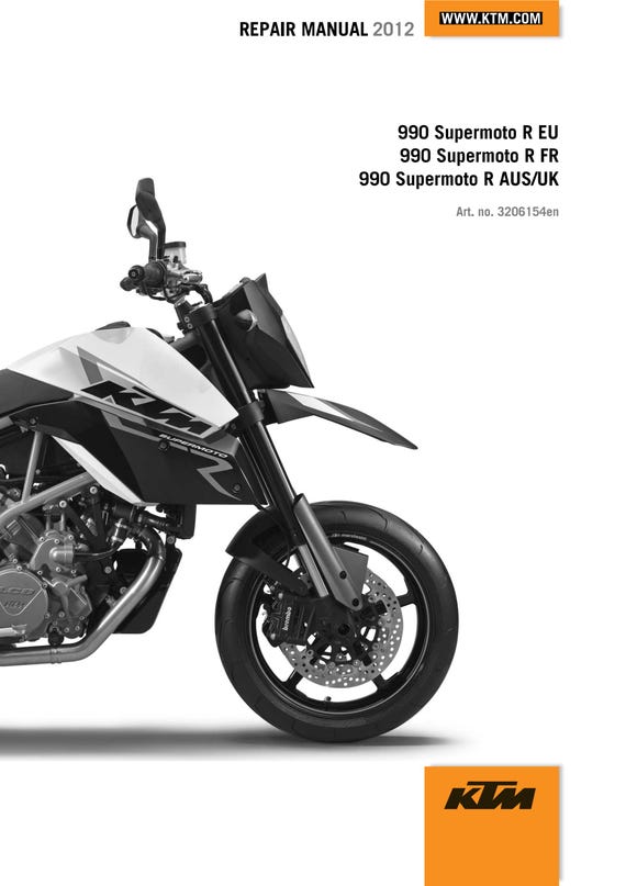 KTM 2012 - 990 Supermoto R - Workshop Service Repair Manual