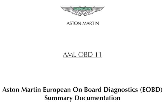 Aston Martin 2013 AML OBDII - European On Board Diagnostics