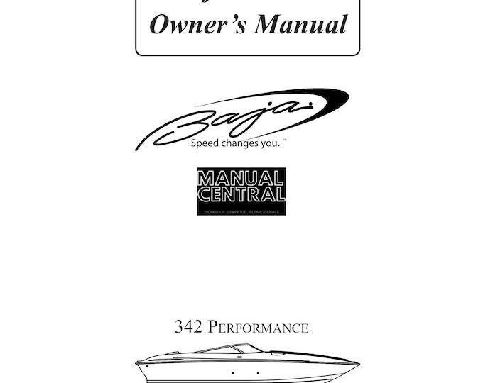 Baja Marine - 342 Performance - Owners Manual