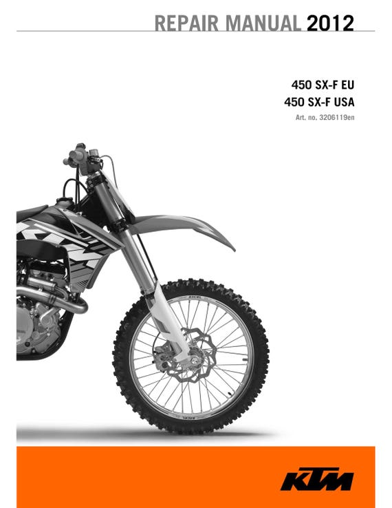 KTM 2012 - 450 SX-F Eu Usa - Workshop Service Repair Manual