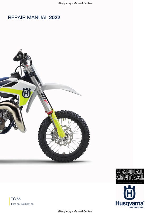 Husqvarna 2022 - TC 65 - Service Workshop Repair Manual