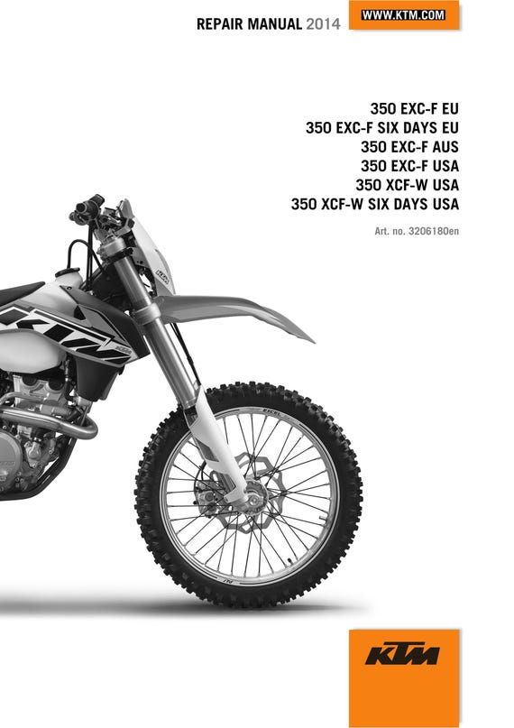 KTM 2014 - 350 Exc-f Xcf-w Six Days - Service Workshop Repair Manual