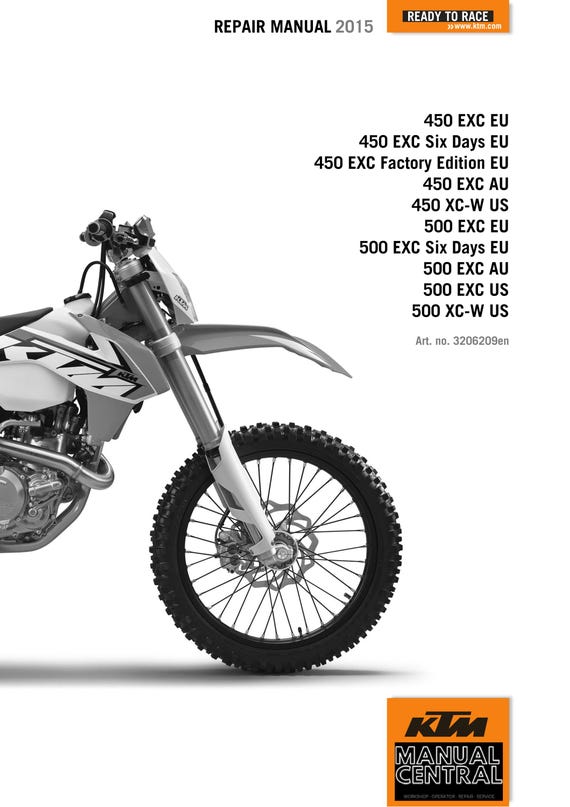 KTM 2015 - 450 500 Xc-w Exc Six Days Factory Edition - Service Workshop Repair Manual