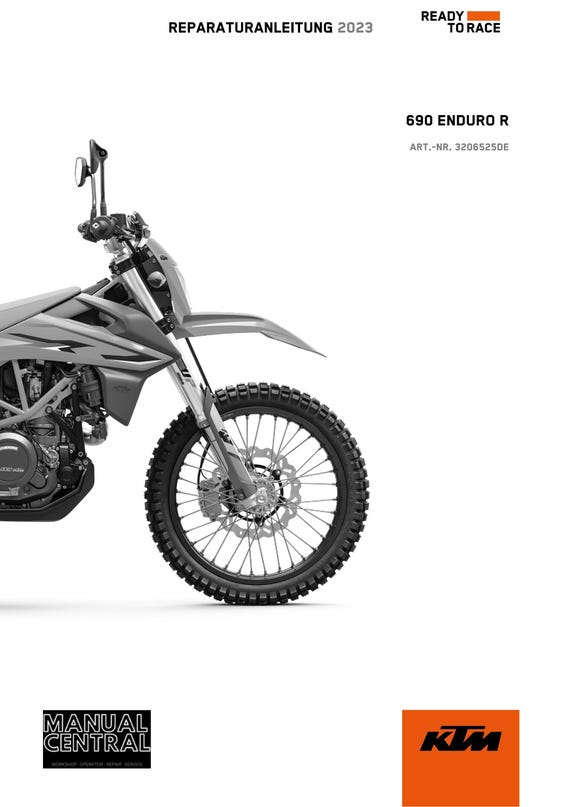 German Language - KTM 2023 - 690 Enduro R Us Edition - Reparaturanleitung - Service Workshop Repair Manual