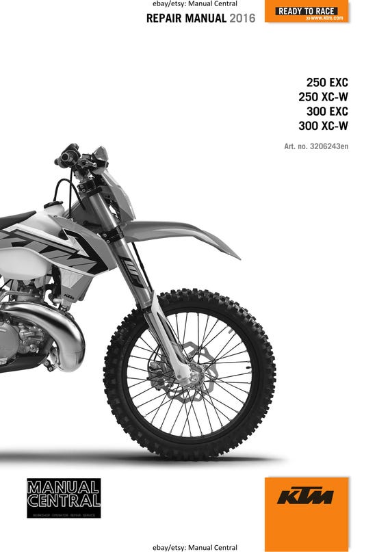 KTM 2016 - 250 300 EXC XC-W Six Days - Service Workshop Repair Manual
