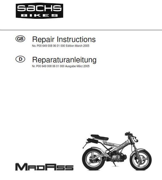 Sachs Madass 50 Workshop Service Repair Manual - English & German Language