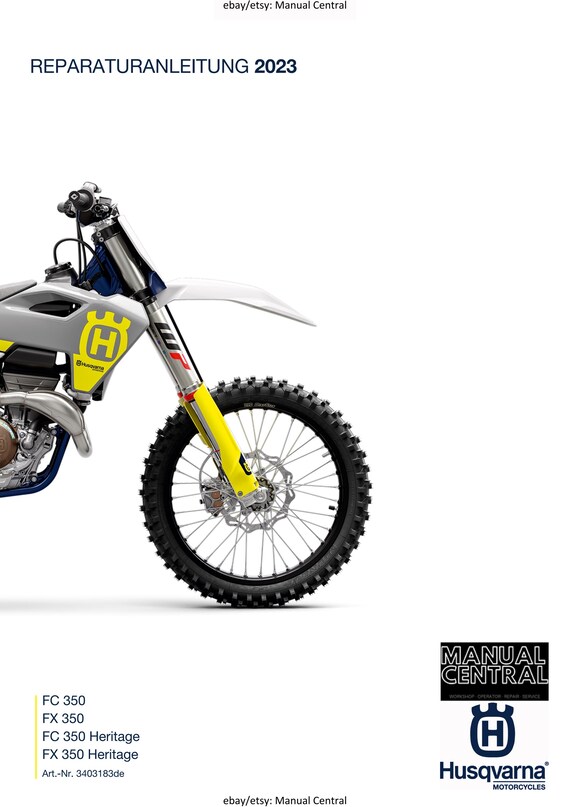 German Language - Husqvarna 2023 - FC FX 350 Heritage - Reparaturanleitung