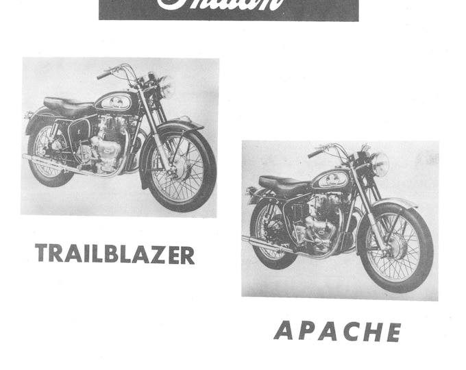 1955 to 1958 Indian Trailblazer, Apache Workshop Service Repair Manual