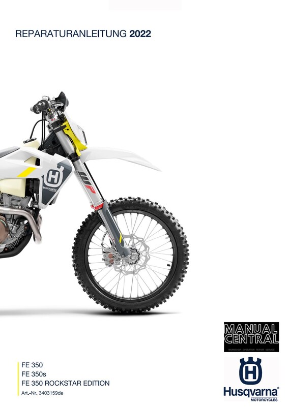 German Language - Husqvarna 2022 - FE 350 350s Rockstar Edition - Reparaturanleitung