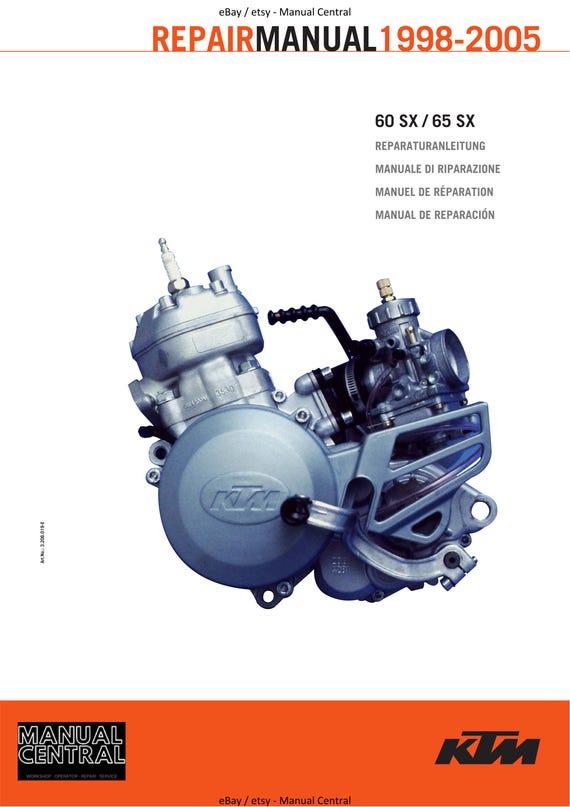 KTM 1998 to 2005 - 60 65 SX - Engine Service Workshop Repair Manual