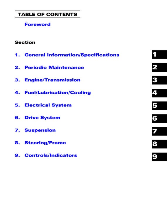 Arctic Cat 2009 - 400 500 550 H1 700 Thundercat 1000 H2 - Service Workshop Repair Manual