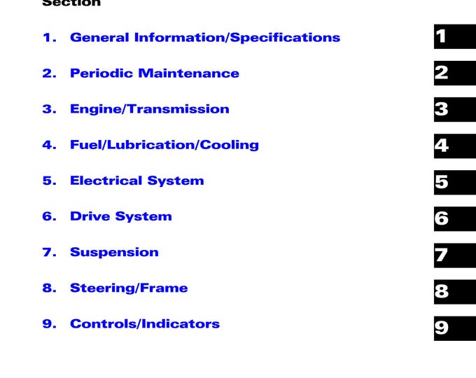 Arctic Cat 2009 - 400 500 550 H1 700 Thundercat 1000 H2 - Service Workshop Repair Manual
