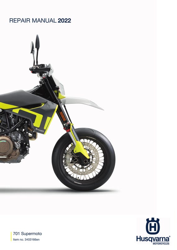 Husqvarna 2022 - 701 Supermoto US edition - Service Workshop Repair Manual