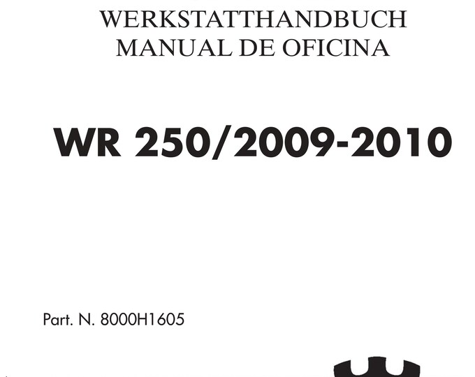 Husqvarna 2009 2010 - WR 250 - Service Workshop Repair Manual