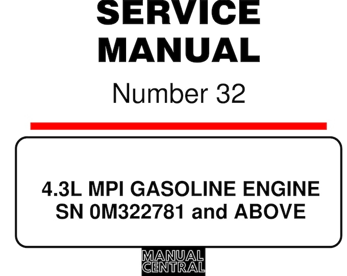 Mercury Mercruiser Service Manual 32 - 4.3L Gasoline Engine - SN 0M322781 & ABove -Nov 2001 Edition