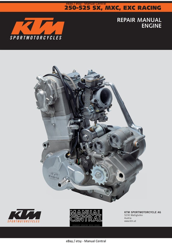 KTM 2000 2001 2002 2003 - 250 400 450 520 525 Sx Mxc Exc Racing - Engine Workshop Service Repair Manual