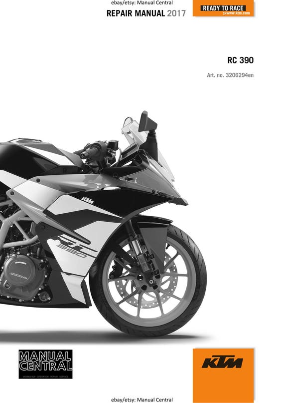 KTM 2017 - RC 390 - Service Workshop Repair Manual