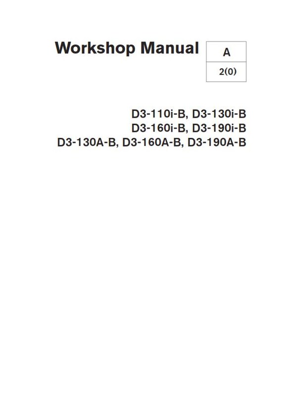 Volvo Penta - D3 110i-B 130i-b 160i-b 190i-b 130A-b 160a-b 190a-b - Workshop Service Repair Manual