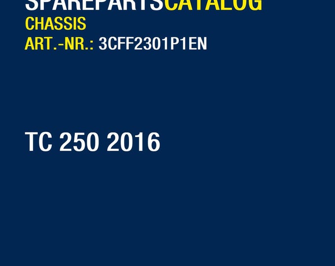 Husqvarna 2016 TC 250- Parts Manual Catalog