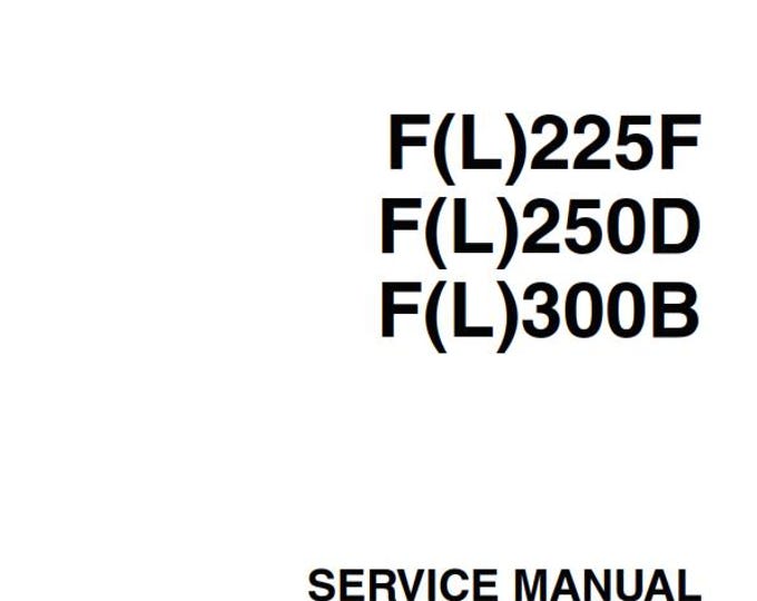 Yamaha F225FET FL225FET F250DET FL250DET F300BET FL300BET Workshop Service Repair Manual - 2010 edition