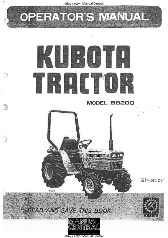 Kubota Tractor - B8200 Operator Manual