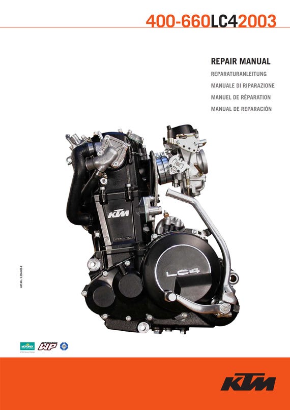 KTM 1998  1999 2000 2001 2002 2003 2004 2005 - 400 540 620 640 SXC SC LC4 LC4-E Supermoto- Engine - Service Workshop Repair Manual