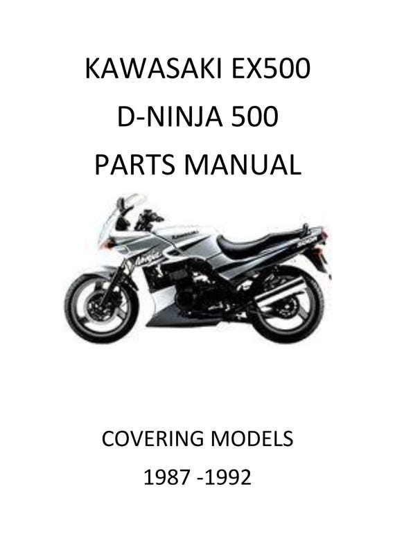 Kawasaki EX500 EX 500 - 1987 to 1993 Parts Manual
