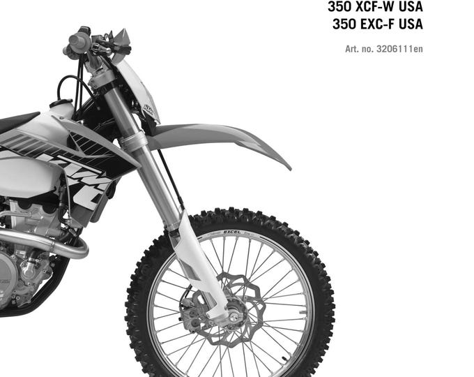 KTM 2012 - 350 Exc-f Six Days Xcf-w - Service Workshop Repair Manual
