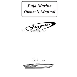 Baja Marine - 35 Outlaw - Manual do Proprietário