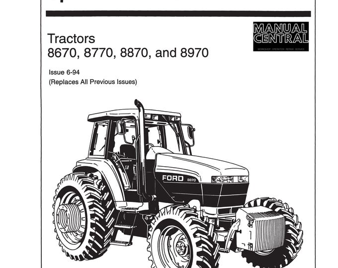 New Holland Ford - Tractor 8670 8770 8870 8970 - Operator Manual