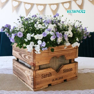 Rustikale Geschenkekiste Schicke Hochzeitskiste Geldgeschenk HOLZ Vintage Hochzeitsgeschenk Personalisiert Hölzerne Jahrestag BoHo Wedding