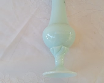 Vintage opaline glass vases-vases-retro blue milk glass vase -French Italian Soft Pastel Vases-Pastel Colour Opaline Vase