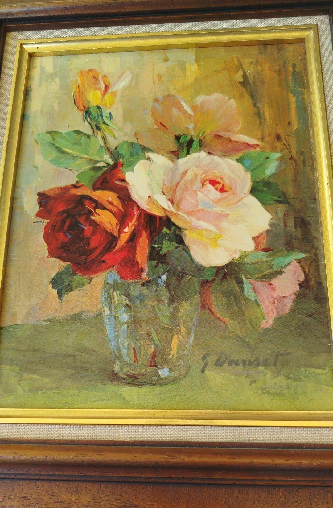 Tableau Peinture à L'huile Vintage "Fleurs" Signé Van Dors - Style Art Déco - Toile D'origine - France