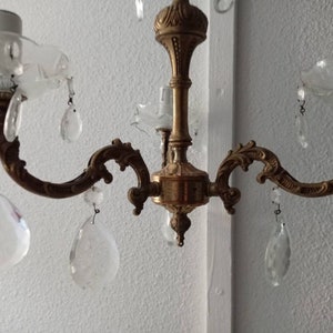 Lamp application with 4 lighting   bronze et lamp crystal style Boho