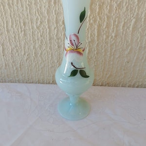 Vintage opaline glass vases-vases-retro blue milk glass vase -French Italian Soft Pastel Vases-Pastel Colour Opaline Vase