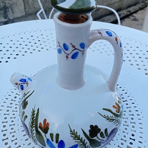 Vintage French Vinegar Pitcher-Glazed Stoneware Vinegar Container-Clay Crock Pot Canister-Jar clay-vintage pitcher-jar-pottery-wine pitcher