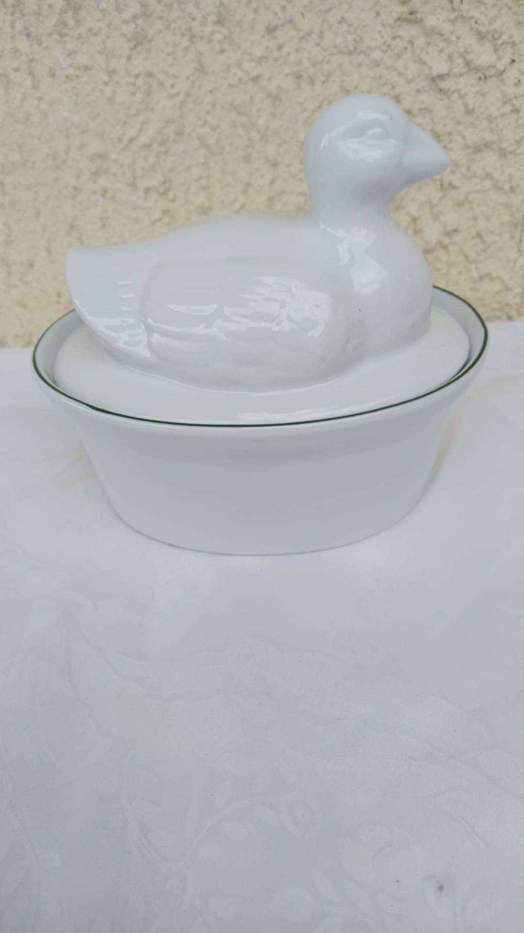 antique français terrine-paté tureen-antique plat de cocotte en porcelaine