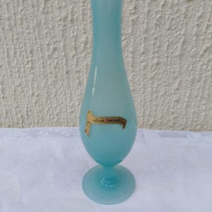 Vintage opaline glass vases-vases-retro blue milk glass vase -French Italian Soft Pastel Vases-Pastel Colour Opaline Vase