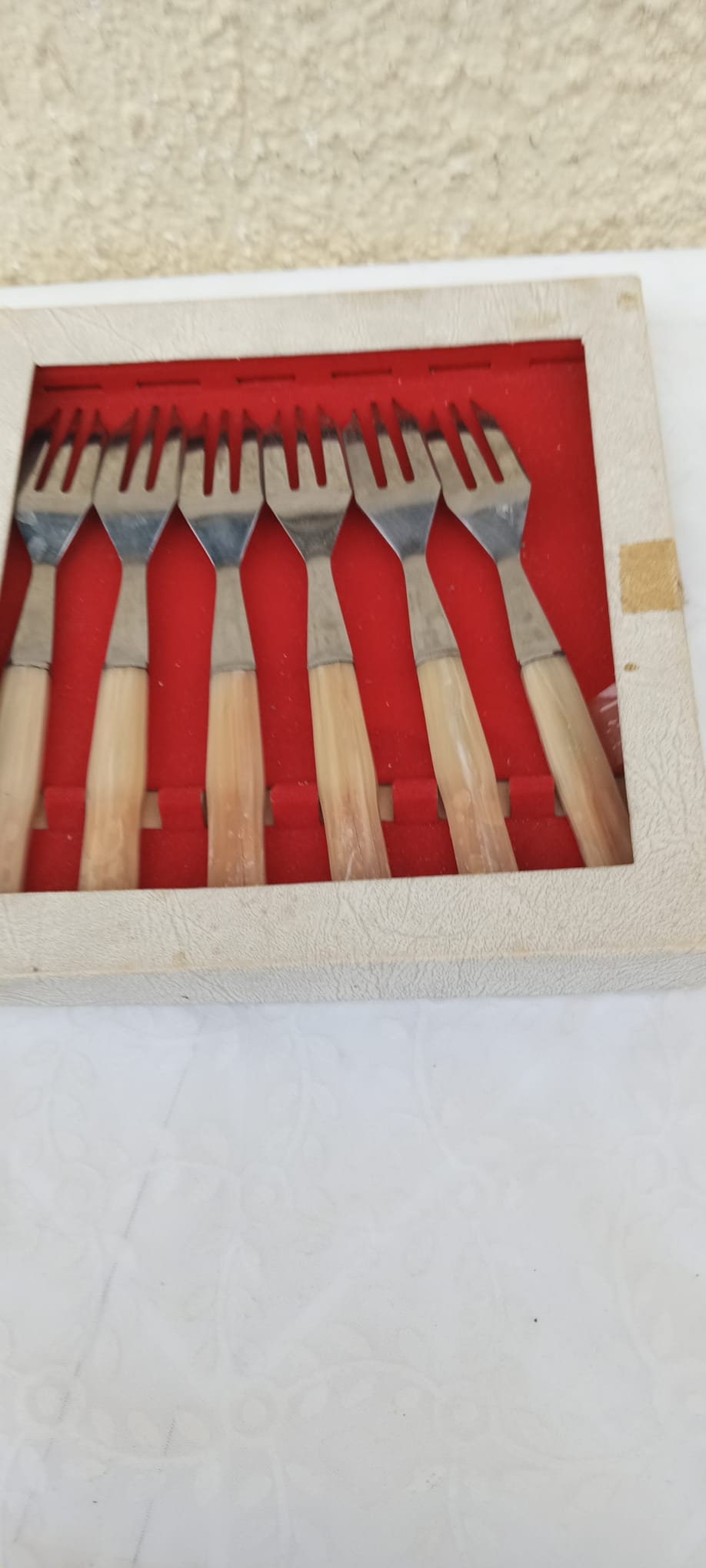 6er Set Vintage Gabeln Vintage Set Vintage Laguiole Französisches Besteck aus Messing Rostfreier Stahl