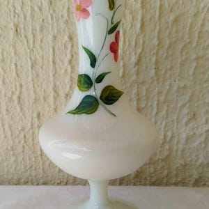 Vintage opaline glass vases-vases-retro blue milk glass vase -French Italian Soft Pastel Vases-Pastel Colour Opaline Vase