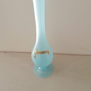 Vintage opaline glass vases-vases-retro blue milk glass vase -French Italian Soft Pastel Vases-Pastel Colour Opaline Vase