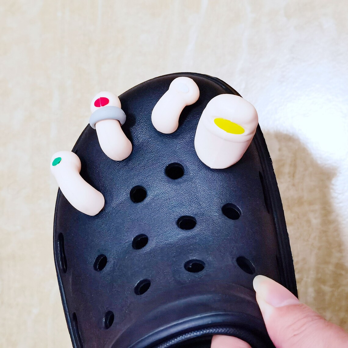 7pcs 3D Toes Croc Charms, Funny Toe Croc Shoes Charms, Croc Jibbitz Set