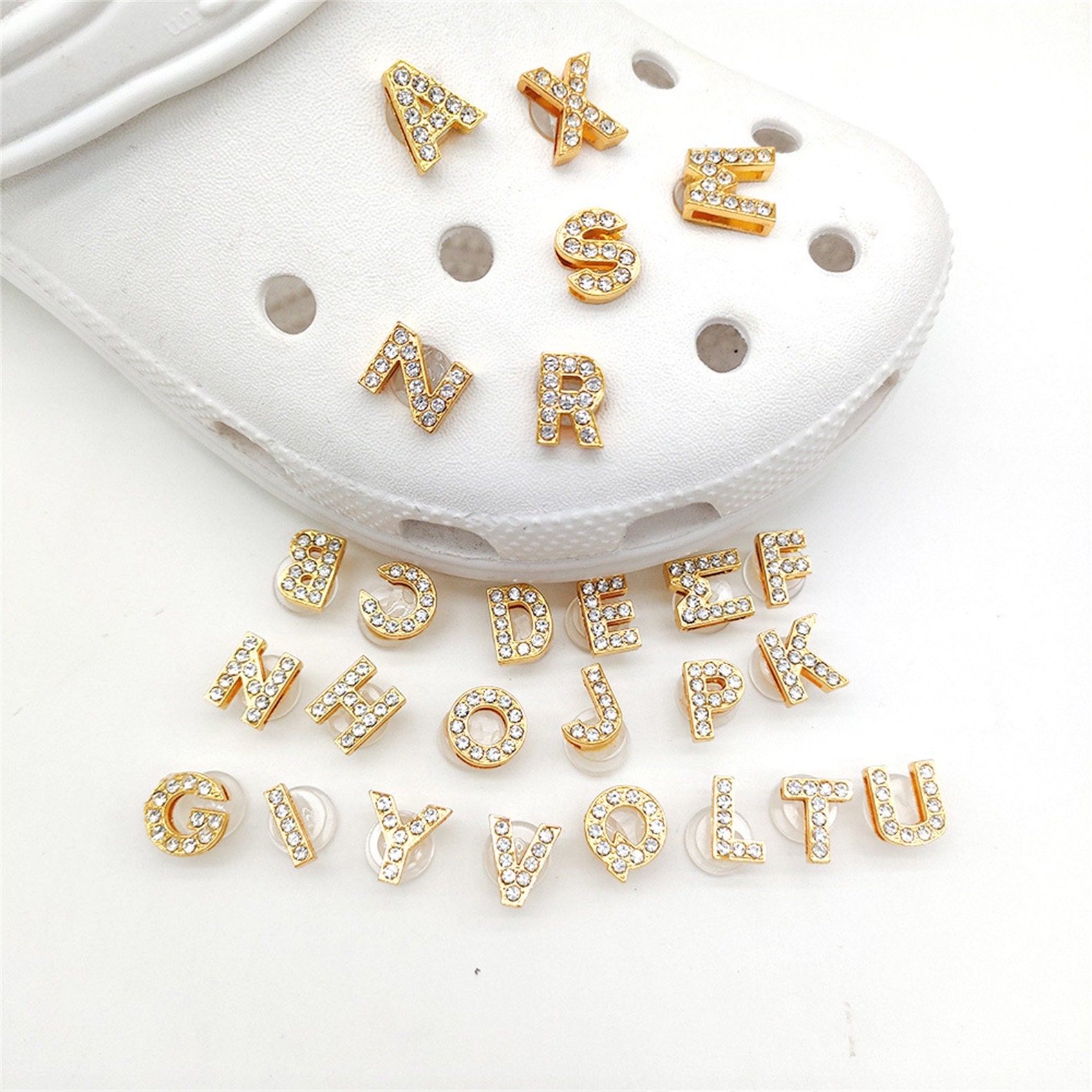 Gold Luxury A To Z Letters Loved Ones Croc Charms – crocs-charms-shop