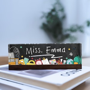 Custom Teacher Desk Name Plate, Personalized Teacher Acrylic Block, Custom Teacher Desk Name Plaque, Custom Teacher Gift, Gift for Teacher