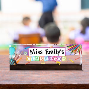Custom Teacher Block with Name, Personalized Teacher Name Plate for Desk, Name Sign for Desk, Teacher Appreciation Gifts
