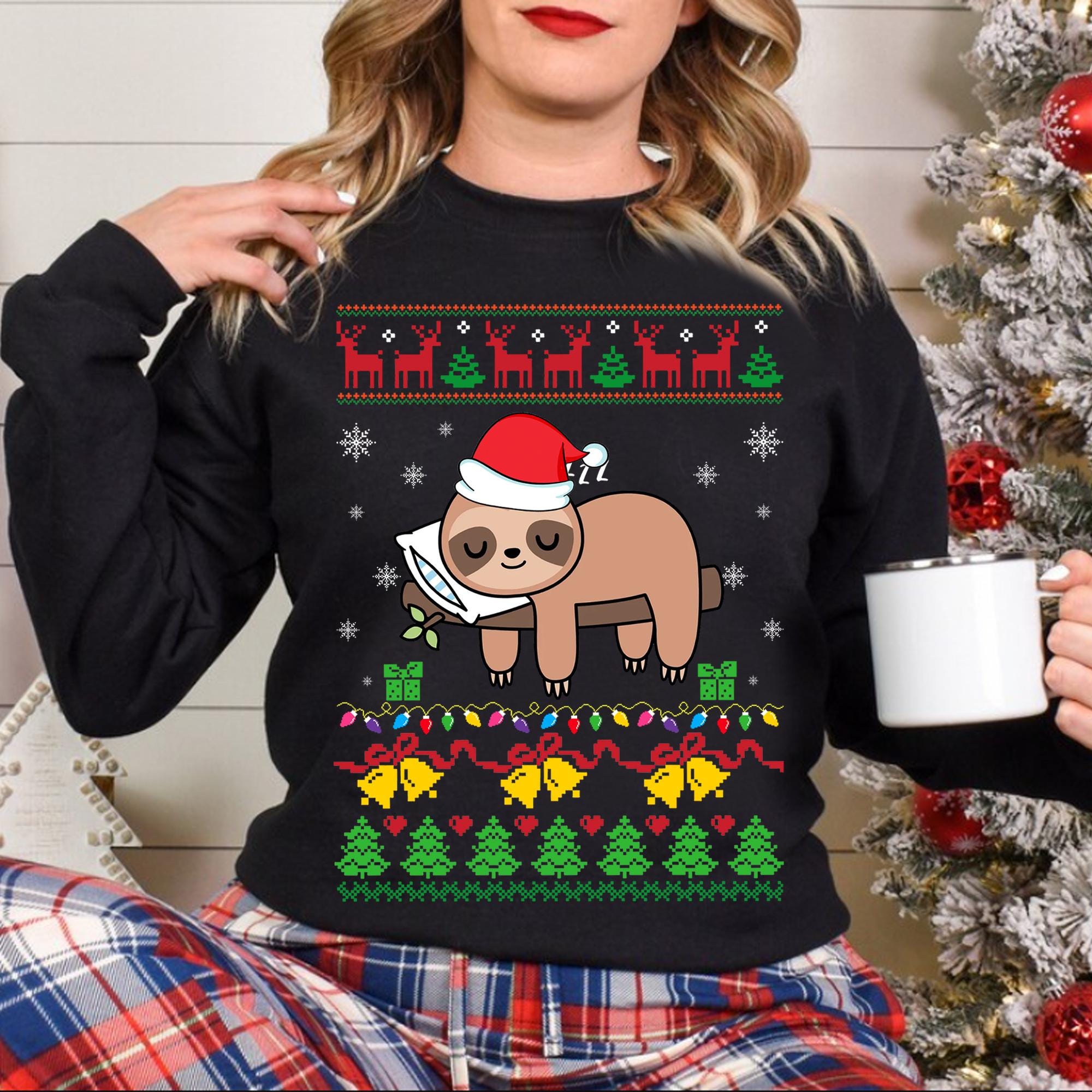 Sloth Christmas Sweater Etsy