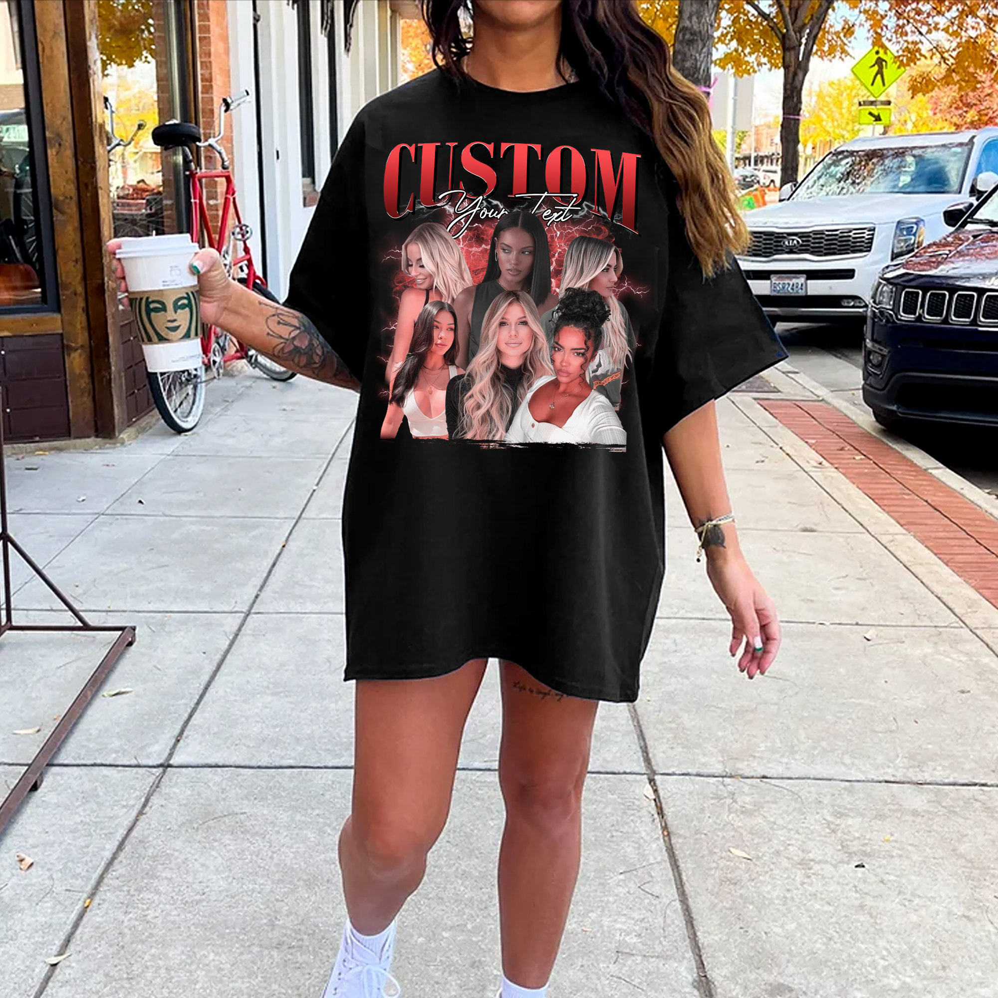 Discover Custom Photo Vintage T-shirt, Custom Bootleg Rap Tee Shirt