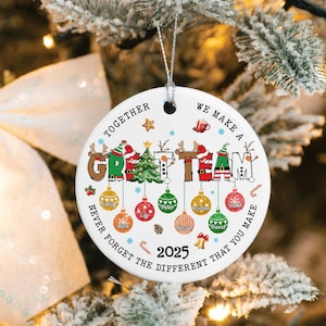 Together We Make a Great Team Ornament, Personalized Team Ornament, Gift For Coworkers, Custom Coworker Ornament, Employee Thank You Gift