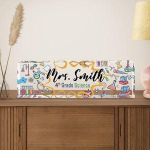 Custom Teacher Desk Name Plate, Personalized Teacher Desk Plaque, Custom Teacher Block, Back to School Gift for Teacher